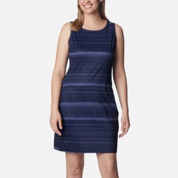 Columbia Dresses & Skirts - Columbia Chill River Sleeveless Dress Lightweight Navy Striped Women’s Medium